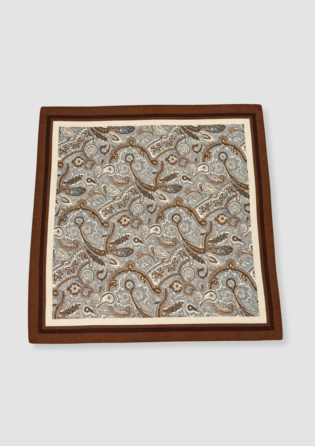 Brown paisley satin scarf