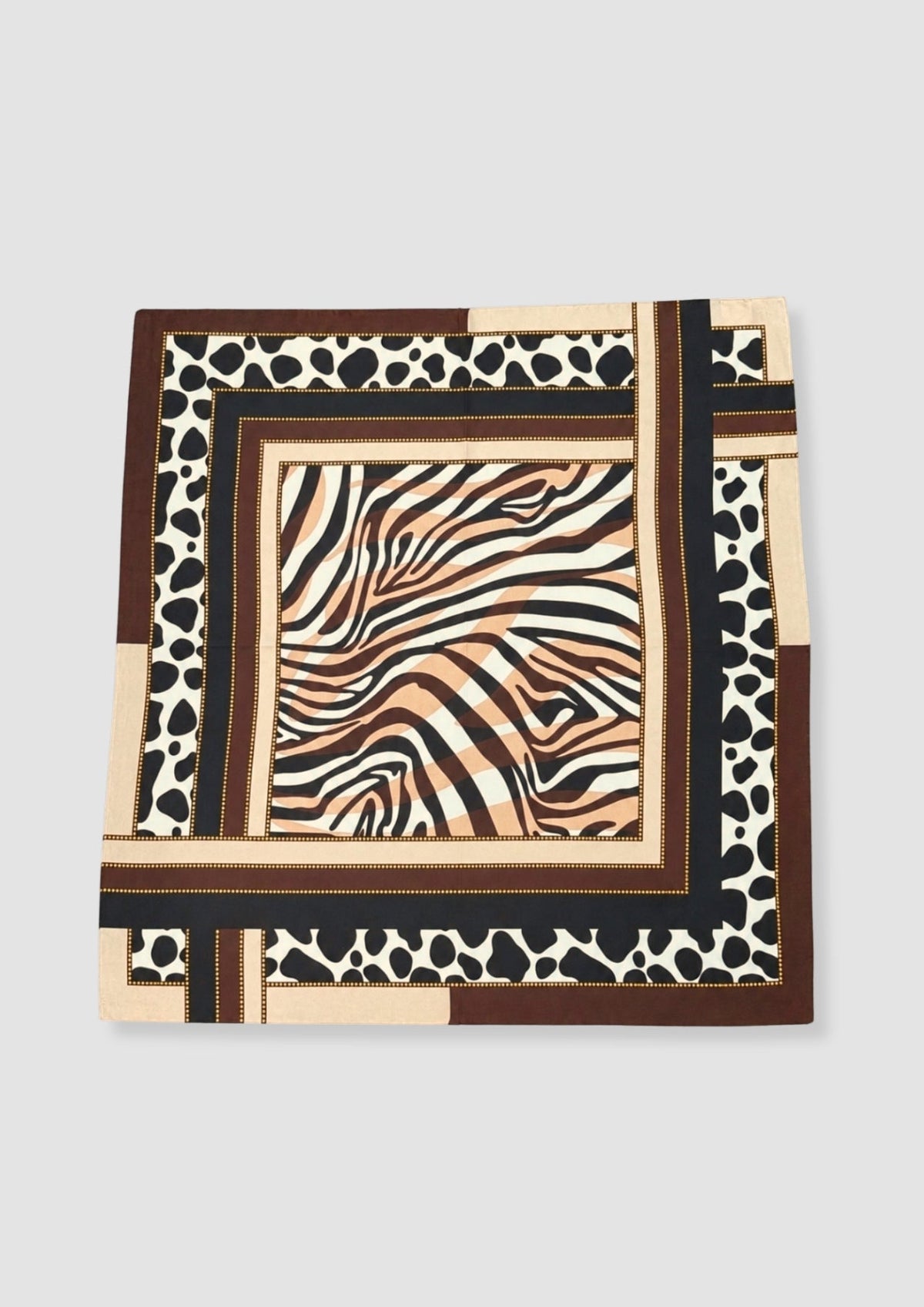 Animal print satin scarf