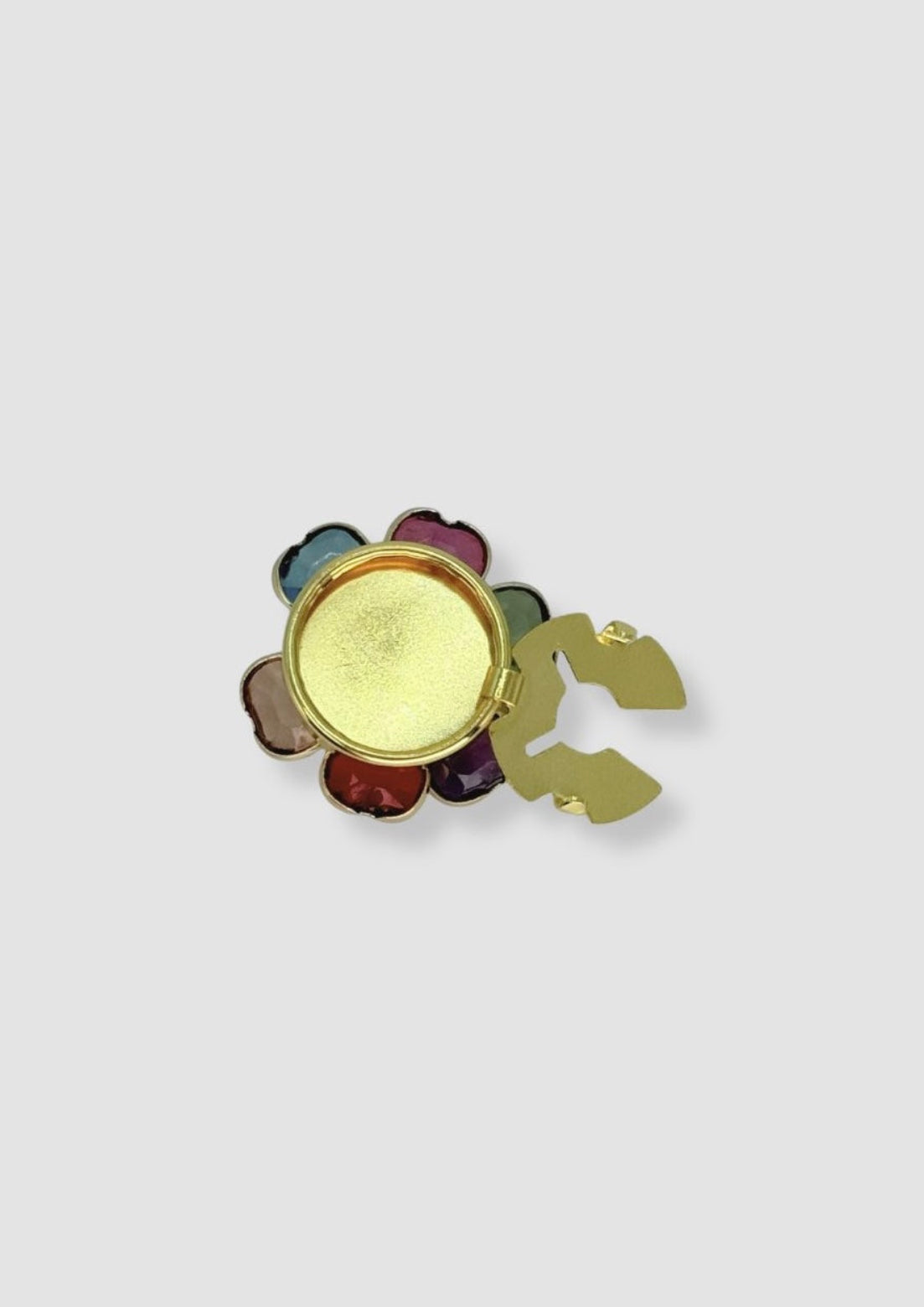 Enamel flower button charm Multi colour