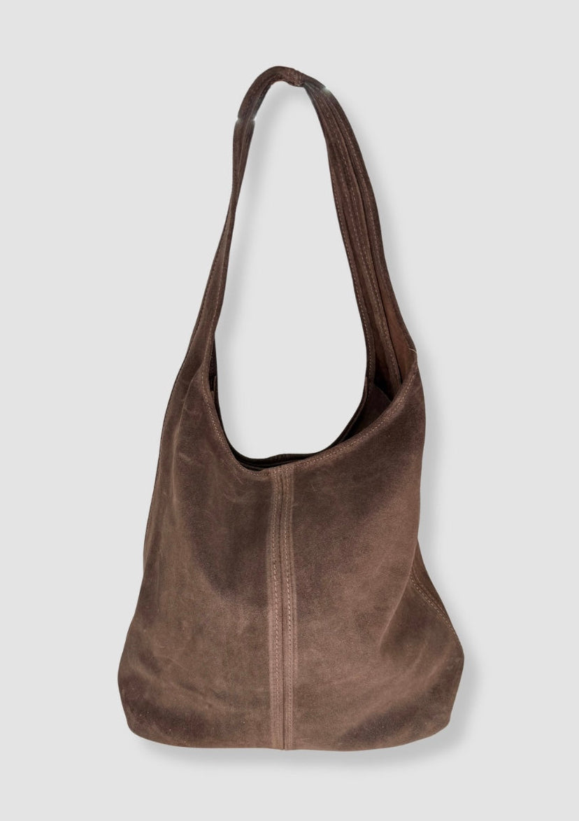 Elena suede totebag Dark brown