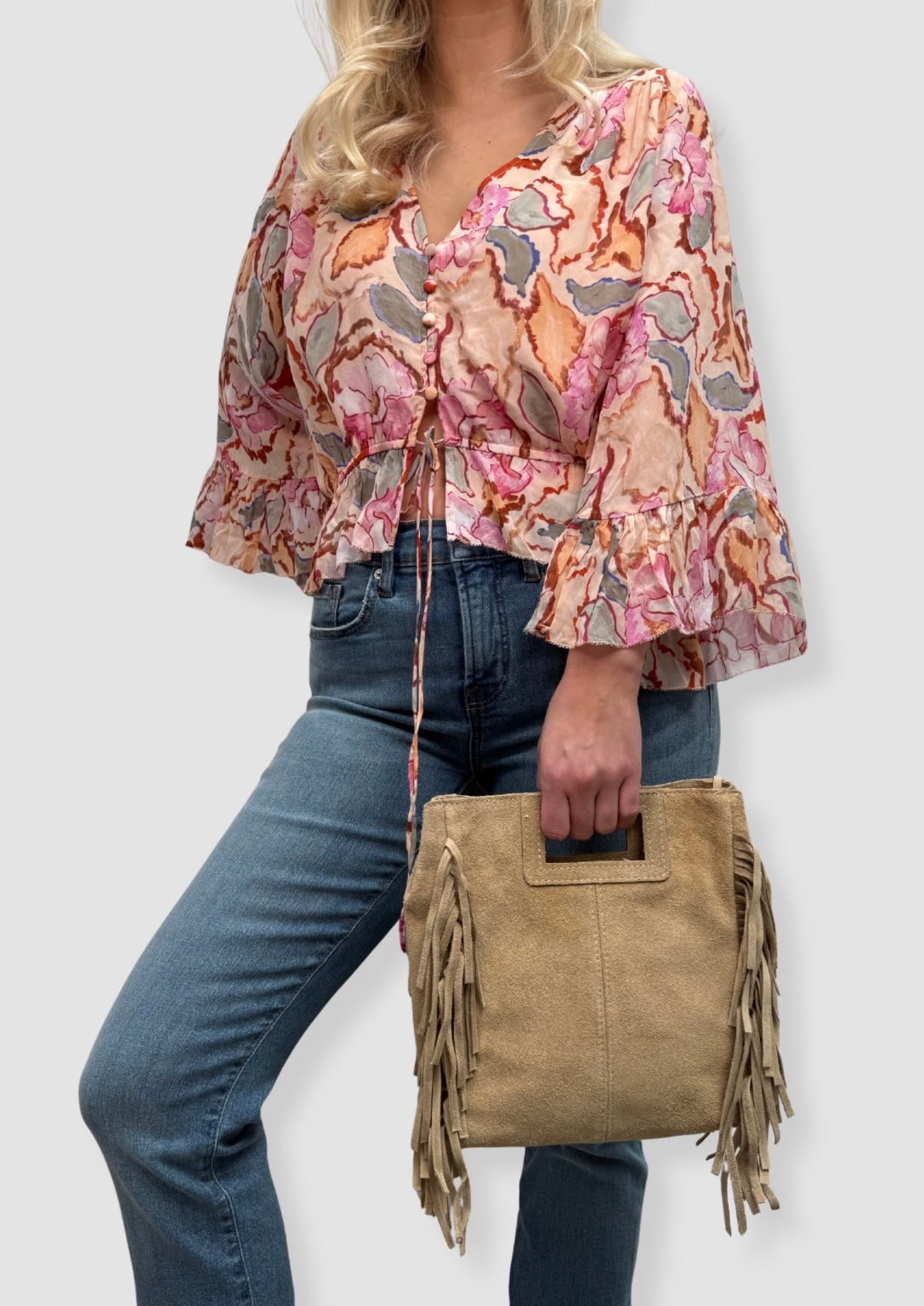 Chiara suede bag Sand