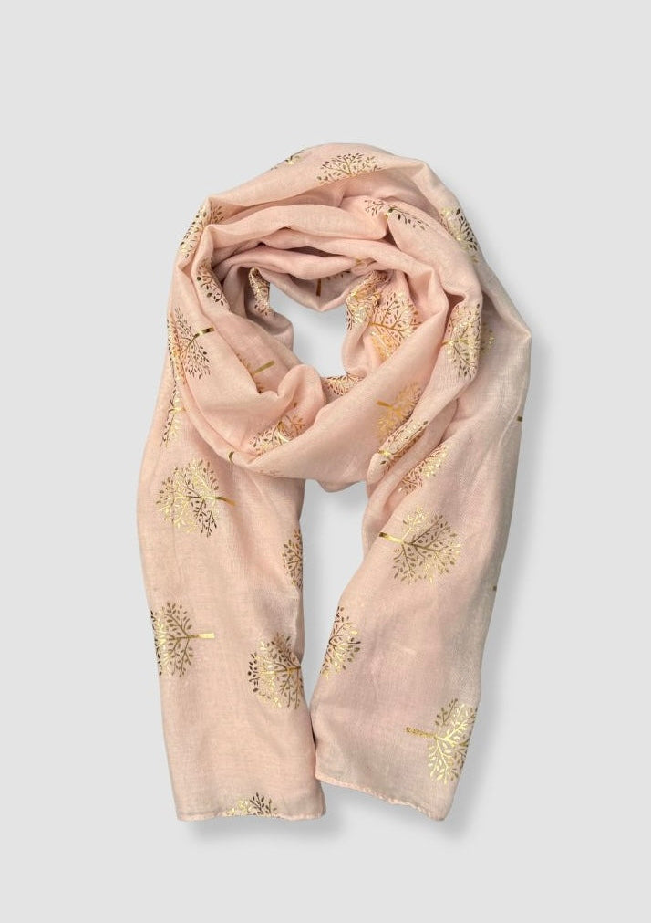 Tree of life scarf Light pink