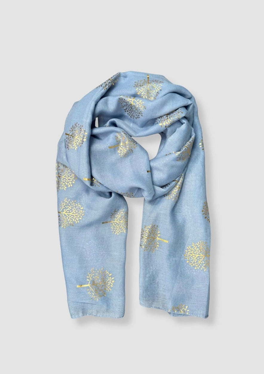 Tree of life scarf Light blue