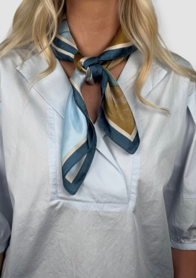 Blue grace satin scarf