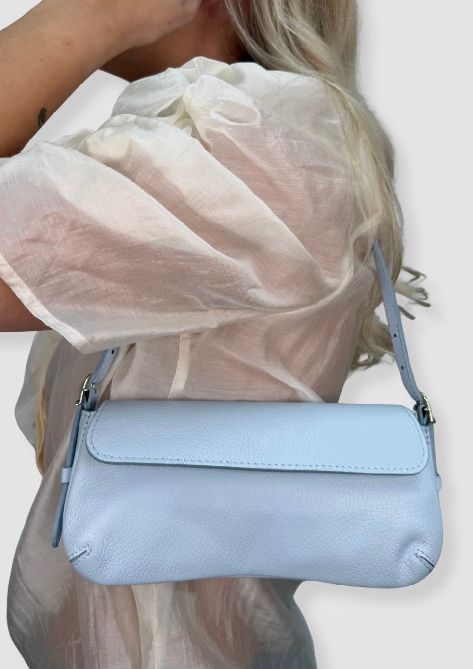 Sibel leather bag Light blue
