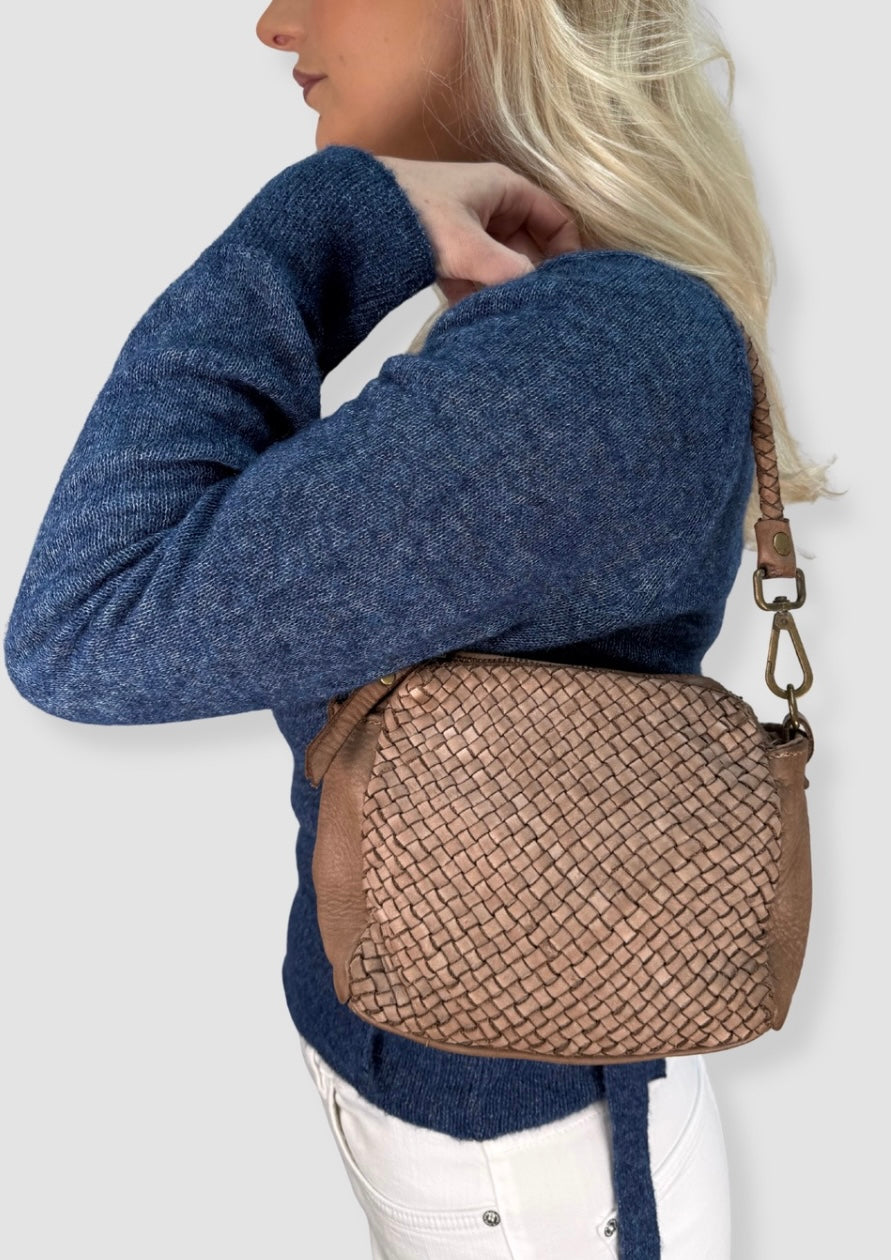Sara vintage leather bag Taupe