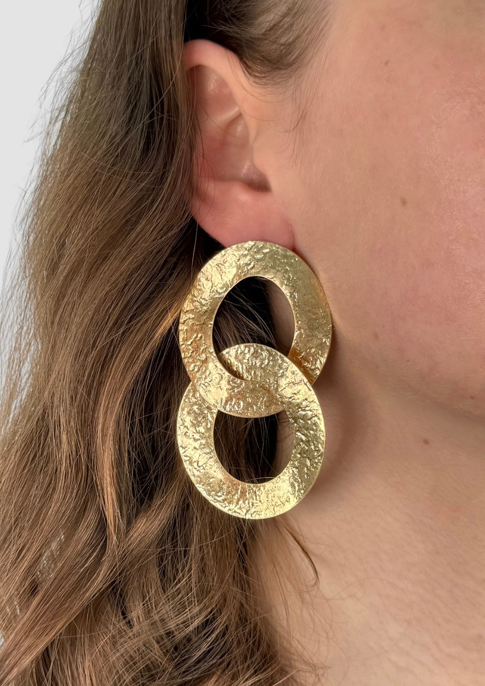 Double hoop earrings Gold