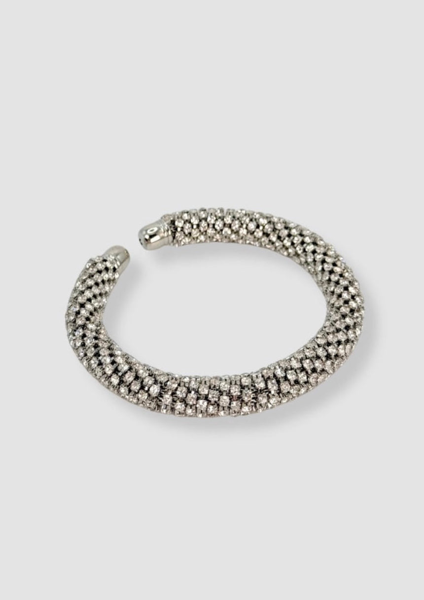 Glittering cuff bracelet Silver