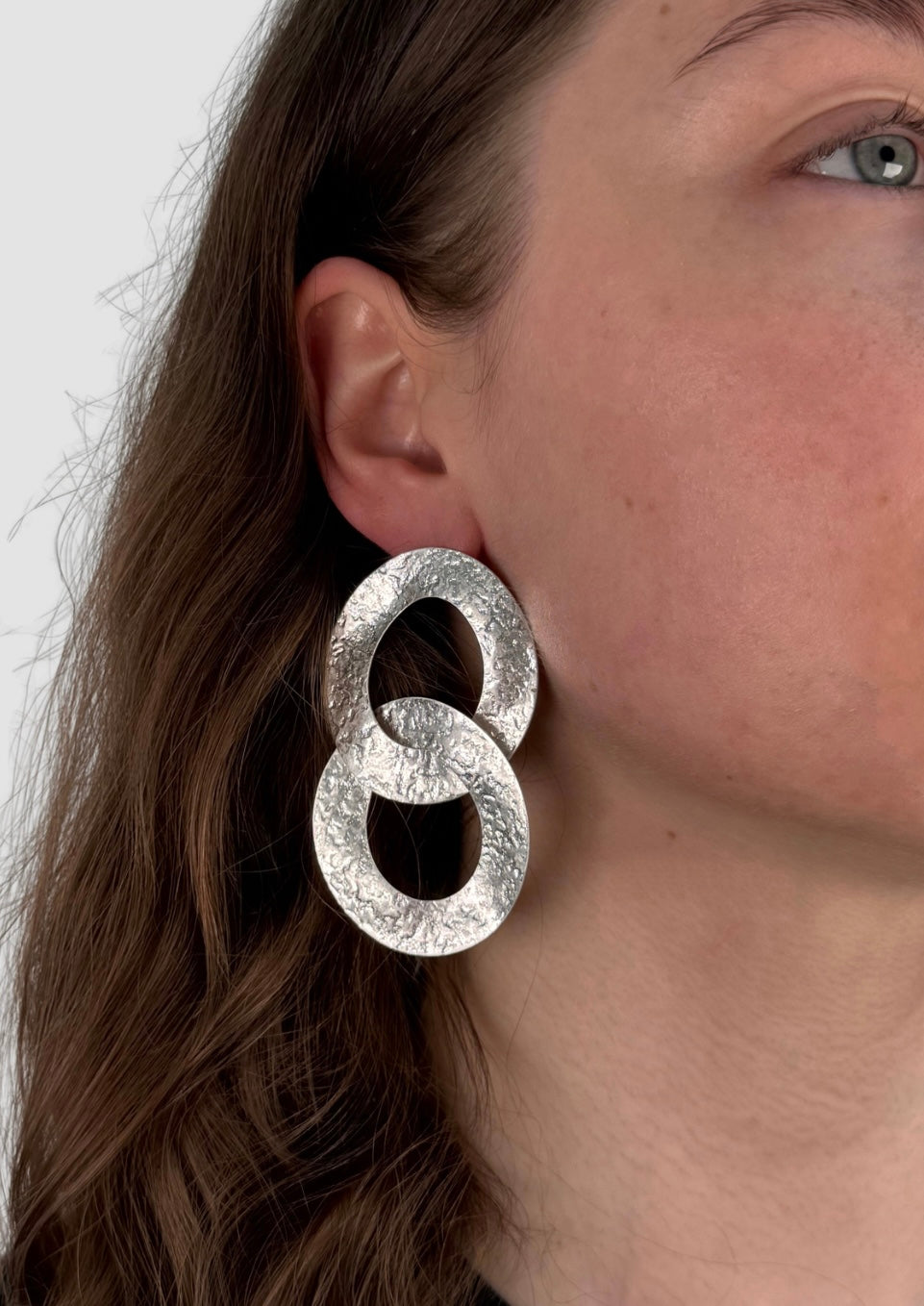 Double hoop earrings Silver