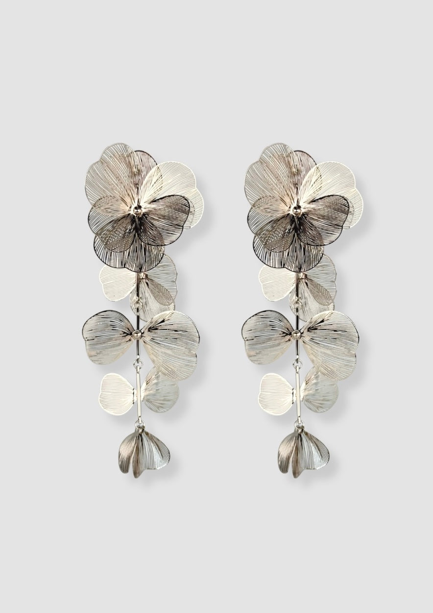 Filigran big flowers earrings Silver