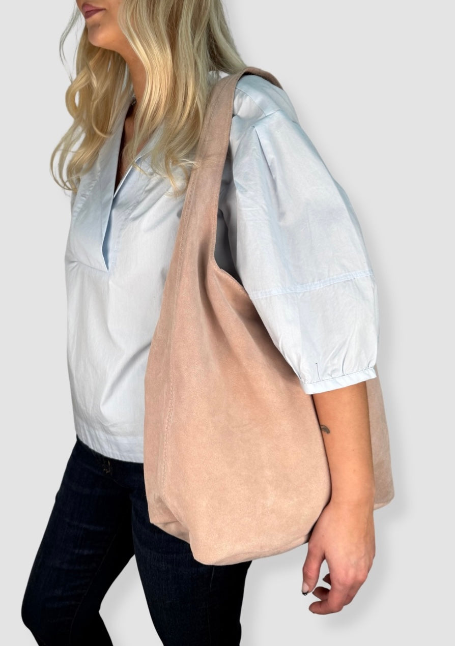 Elena suede totebag Light pink
