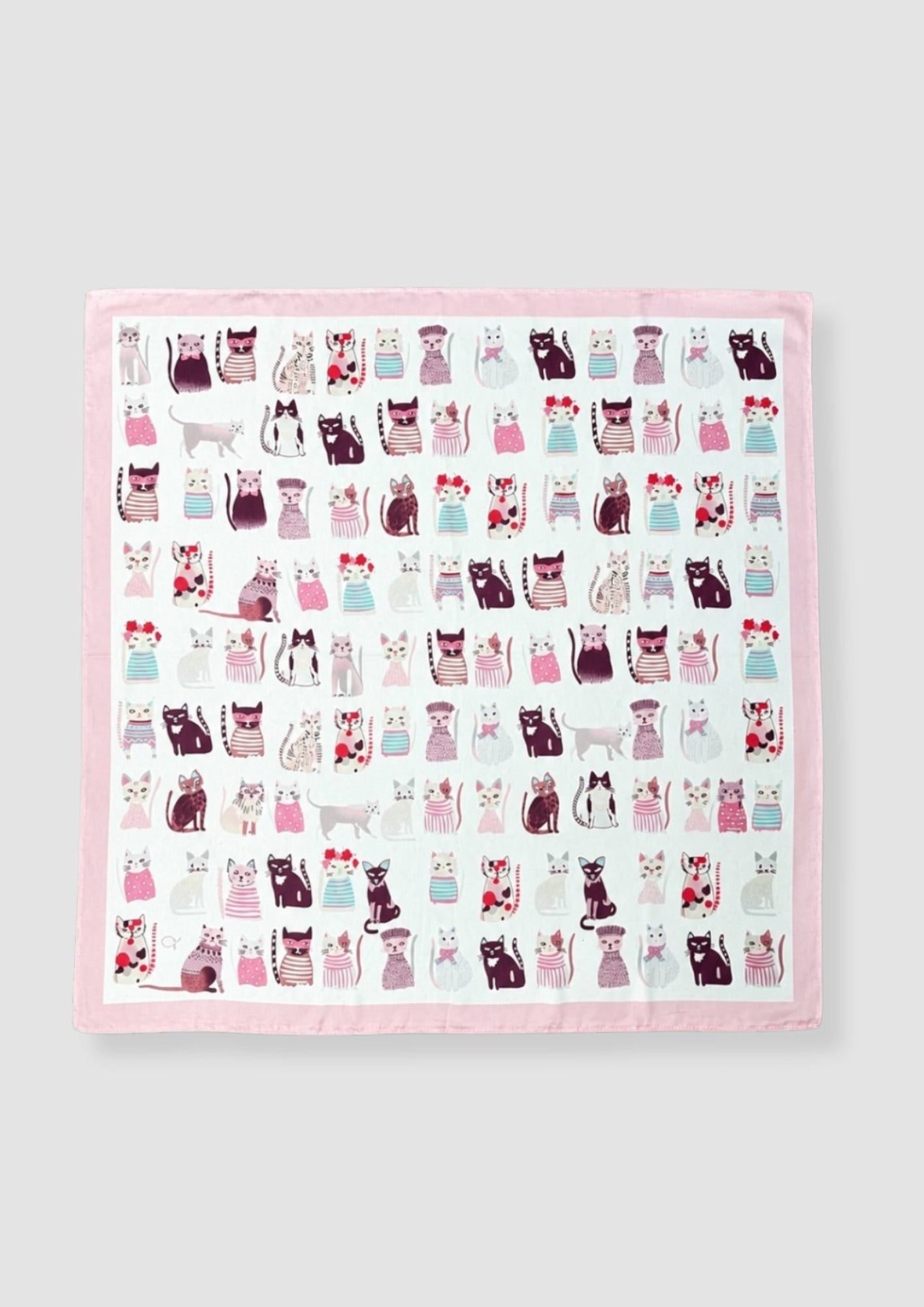 Cats satin scarf