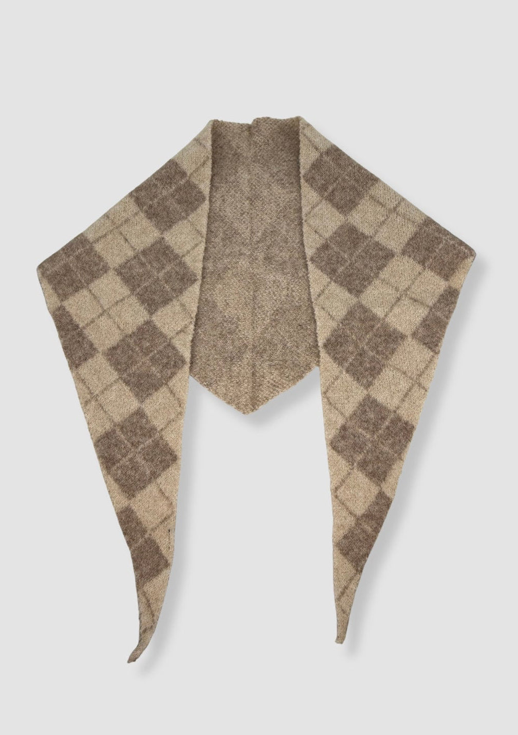 Argyle triangle scarf Beige