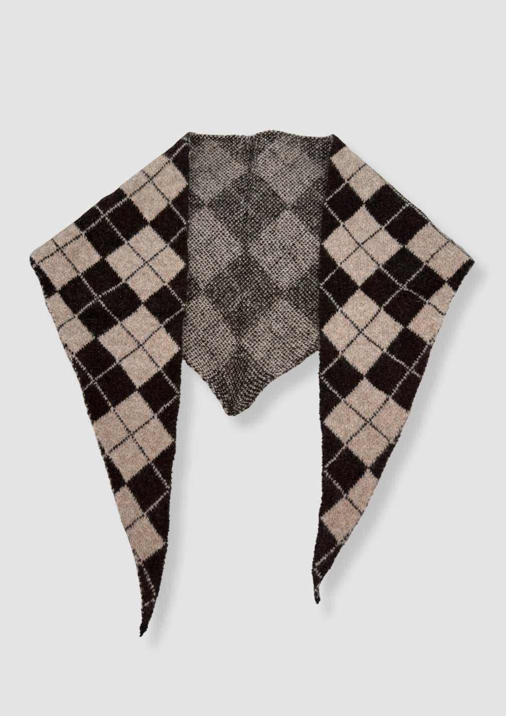 Argyle triangle scarf Brown