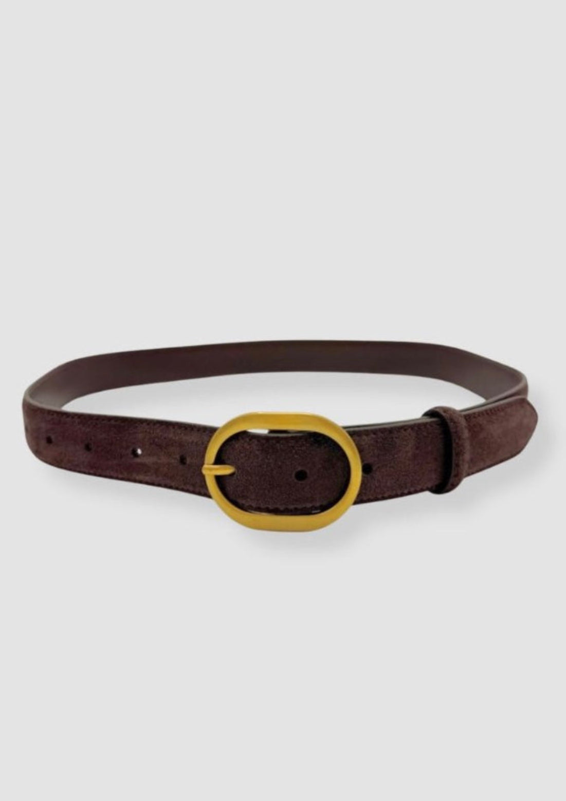 Suede classic belt Dark Brown
