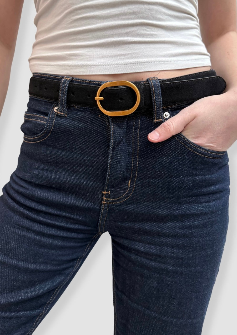Suede classic belt Black
