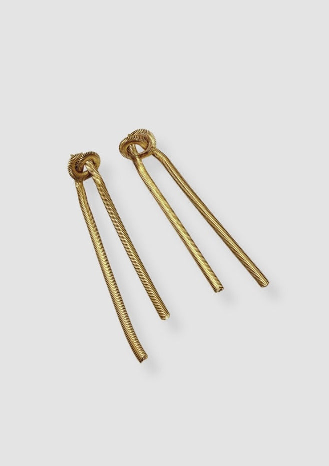 Hanging knot earrings Gold