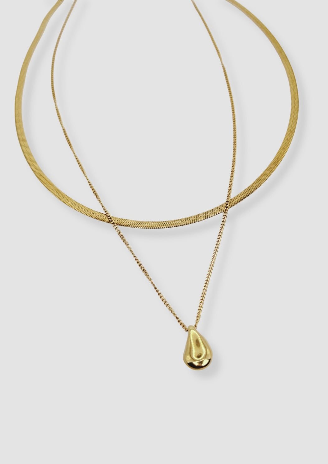 Drop layer look necklace Gold