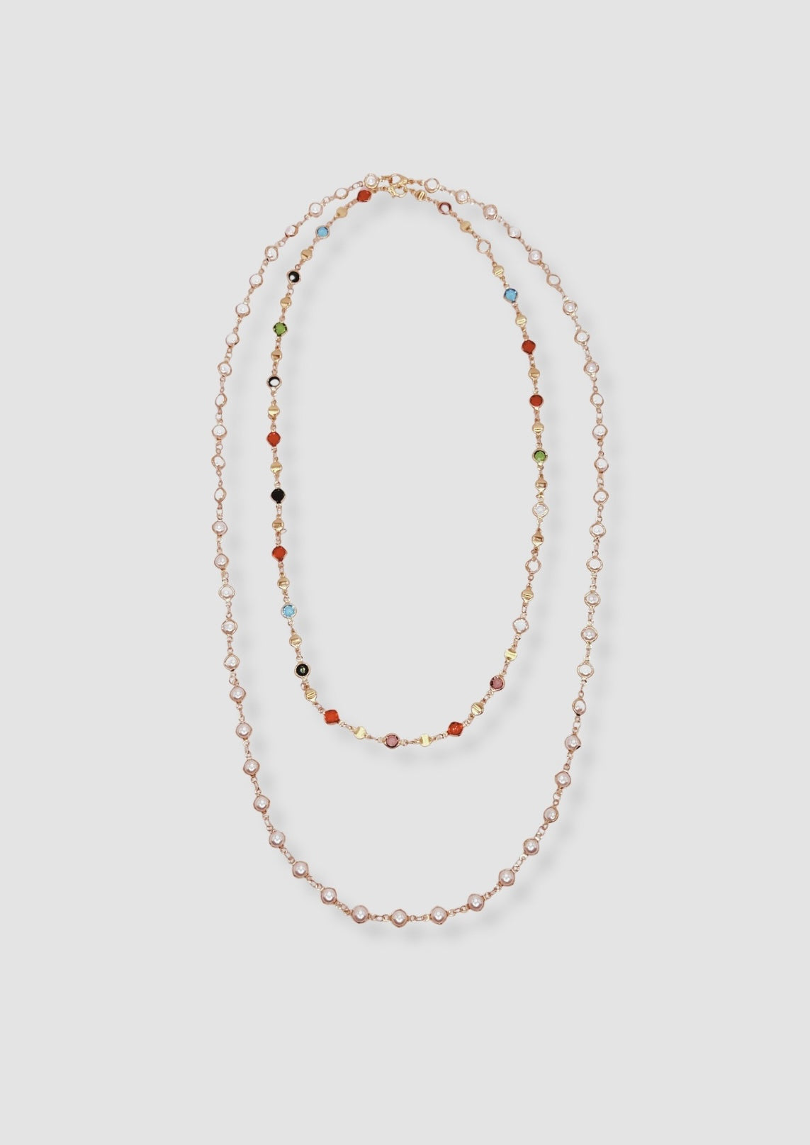 Two chain mixed necklace