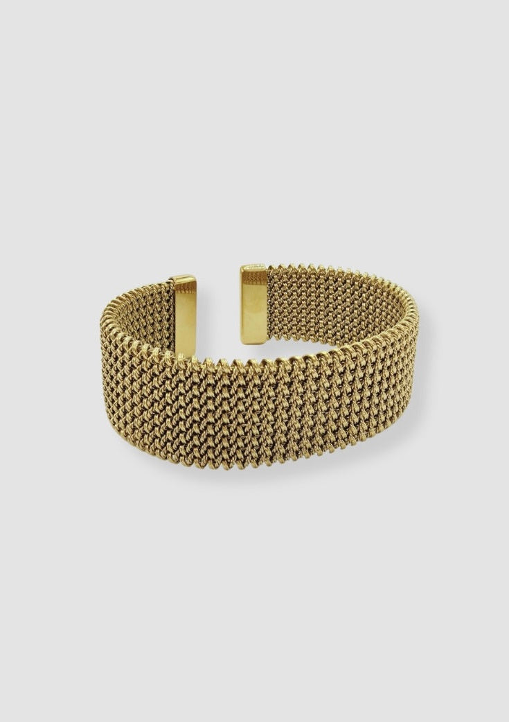 Woven metal bracelet gold