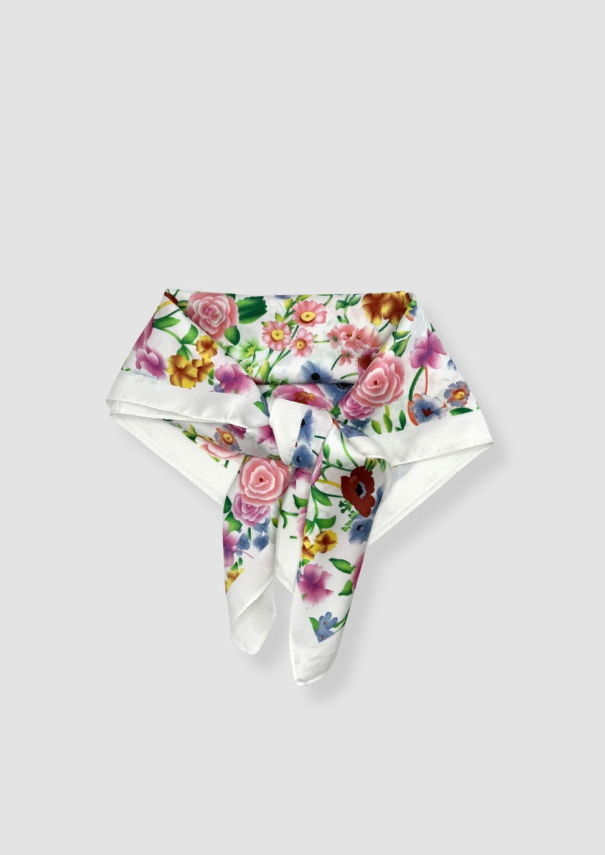 Summer flowers satin scarf