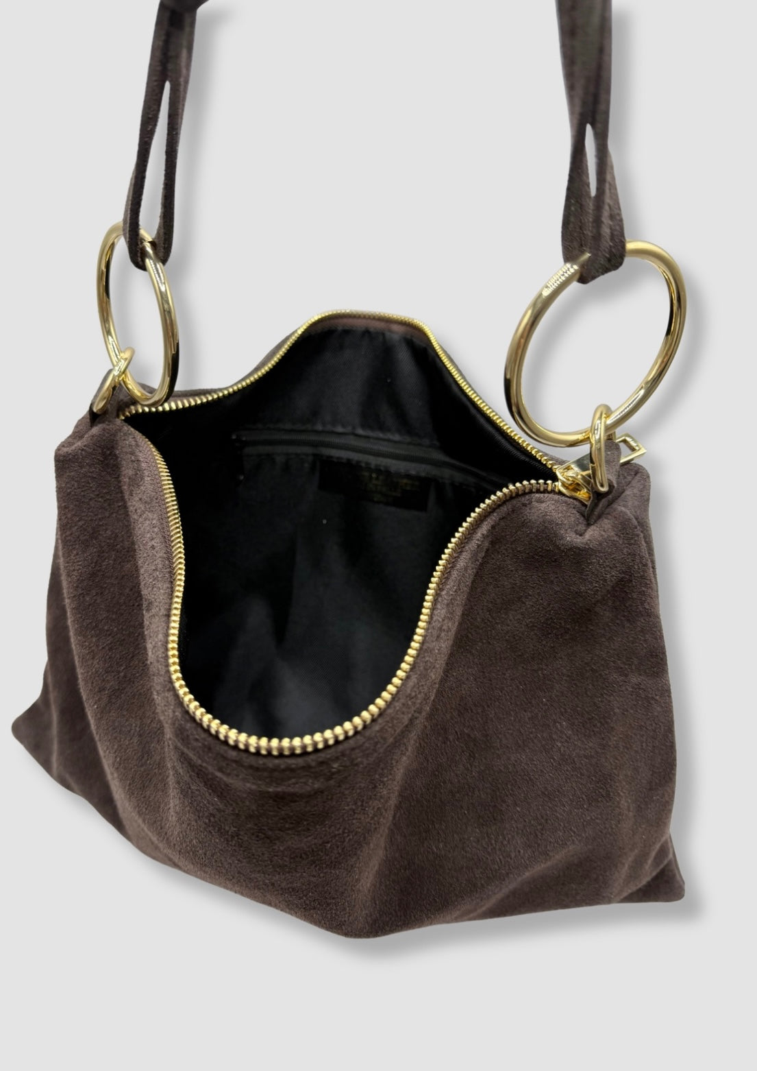 Adele suede bag Dark brown
