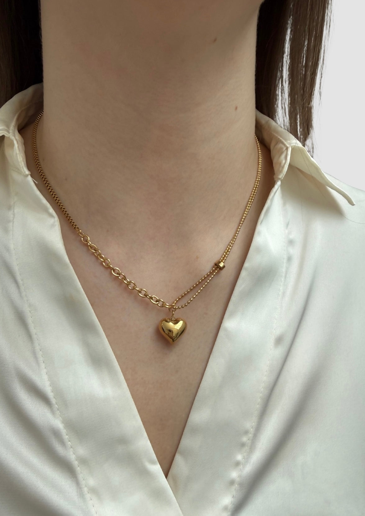 Heart necklace Gold