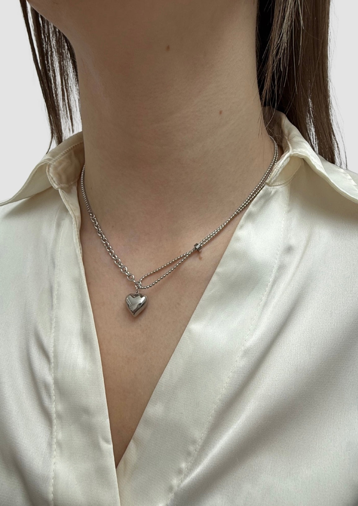 Heart necklace Silver