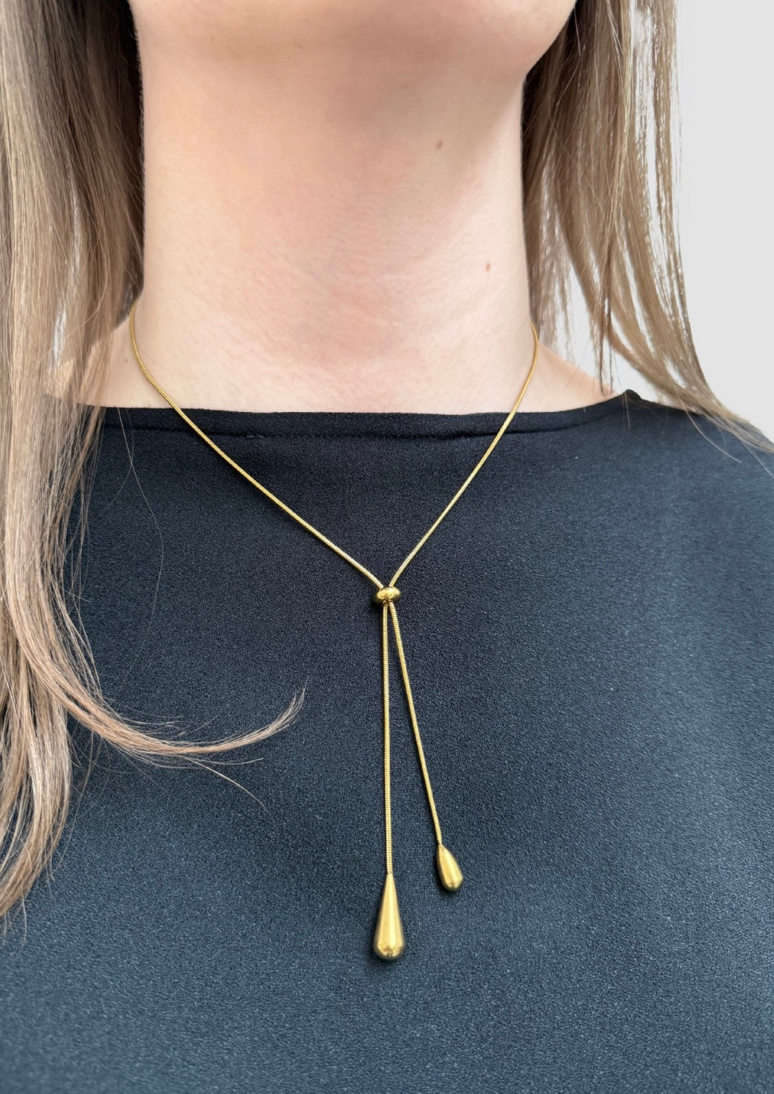 Raindrops adjustable necklace Gold