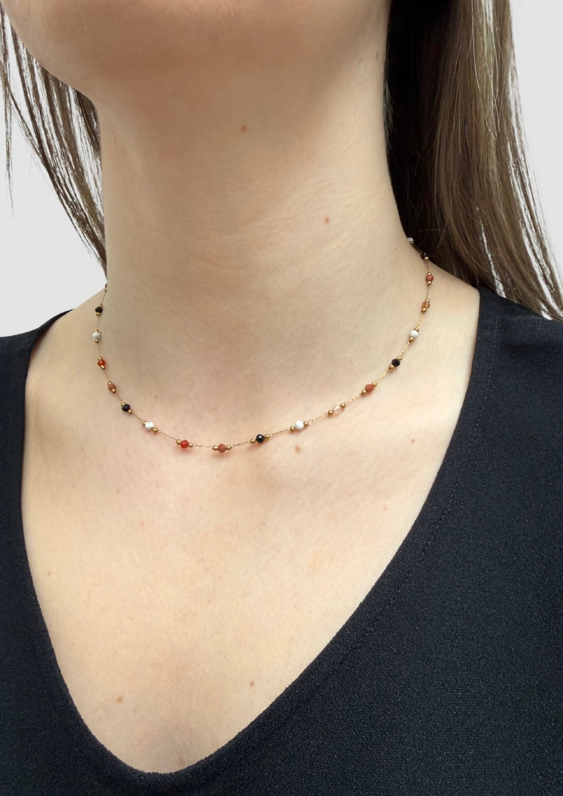 Boho beaded set necklace and bracelet