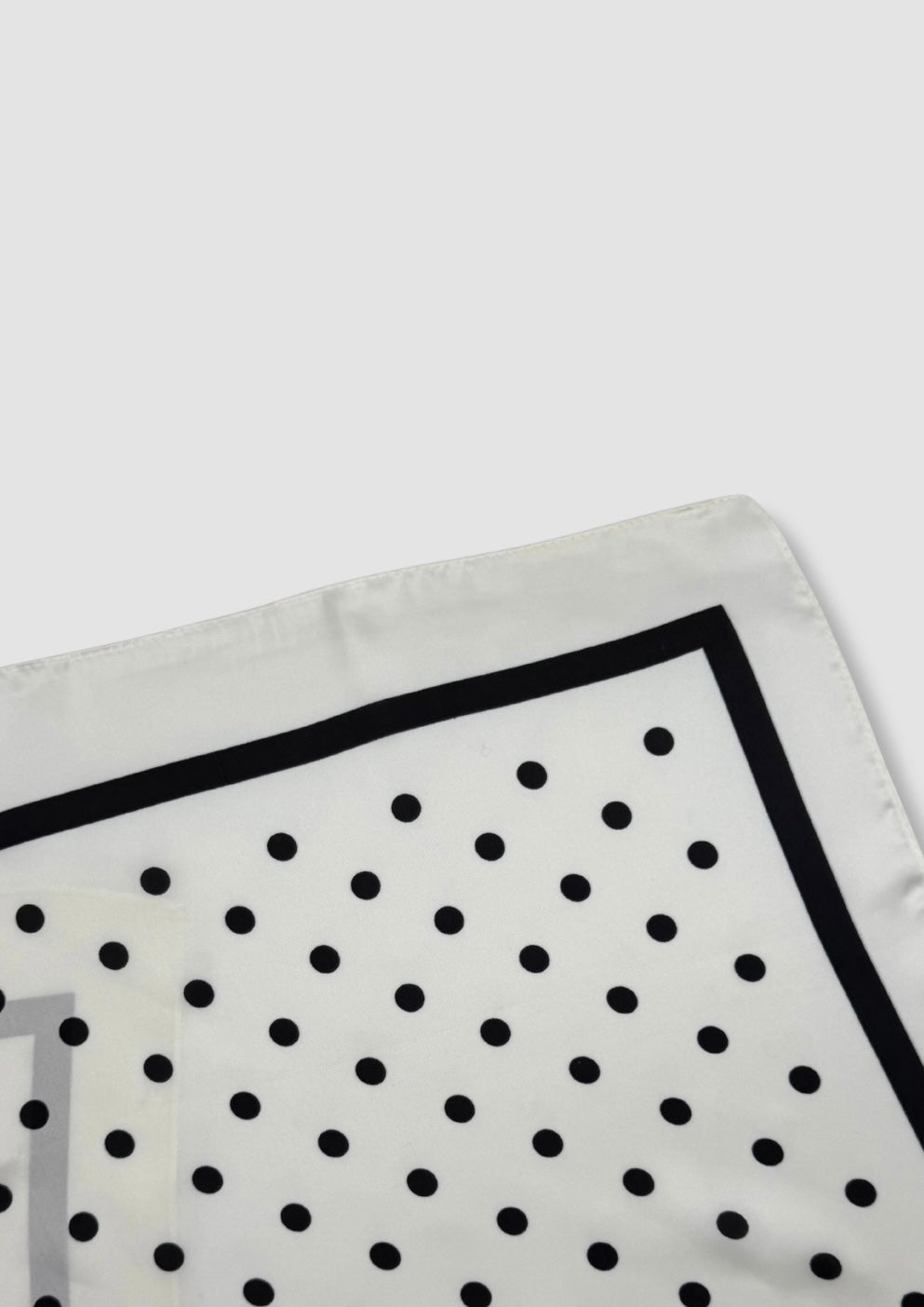 White with black dots satin scarf