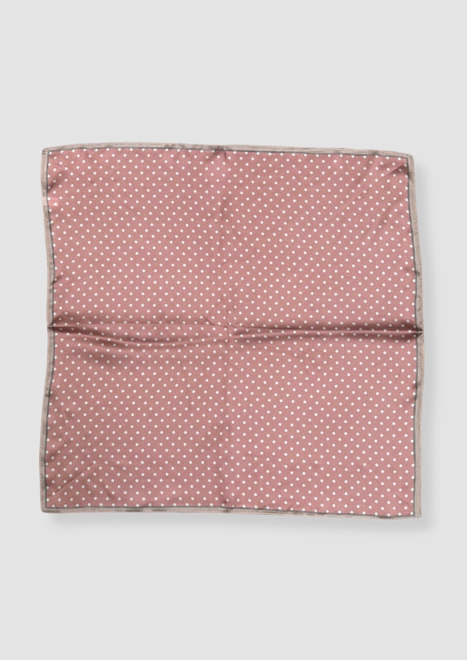 Pink white dots mini silk scarf