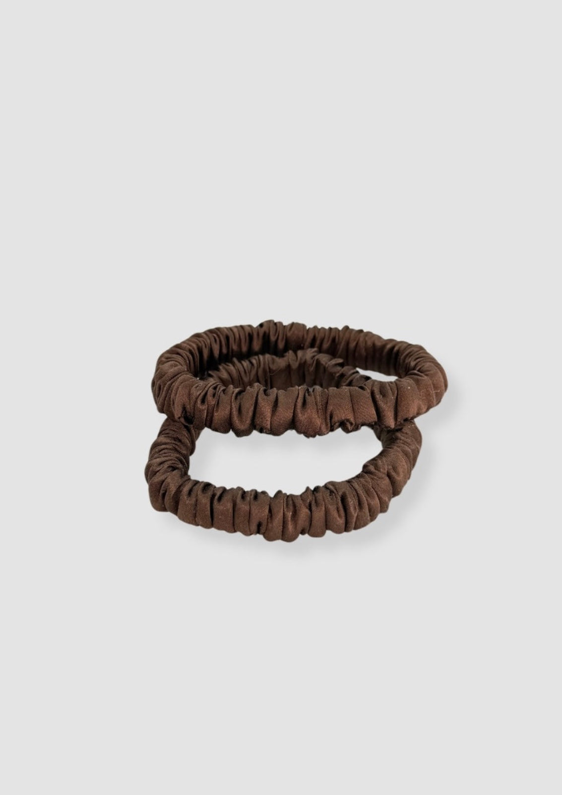 Silk scrunchie 2-p Brown