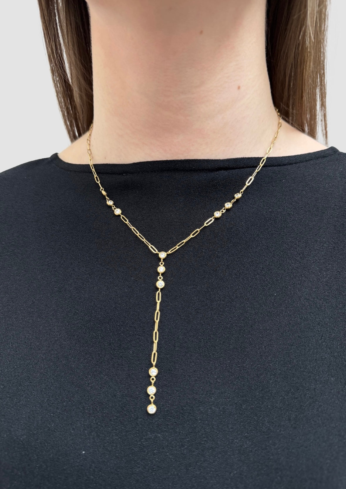 Hanging stones necklace Gold