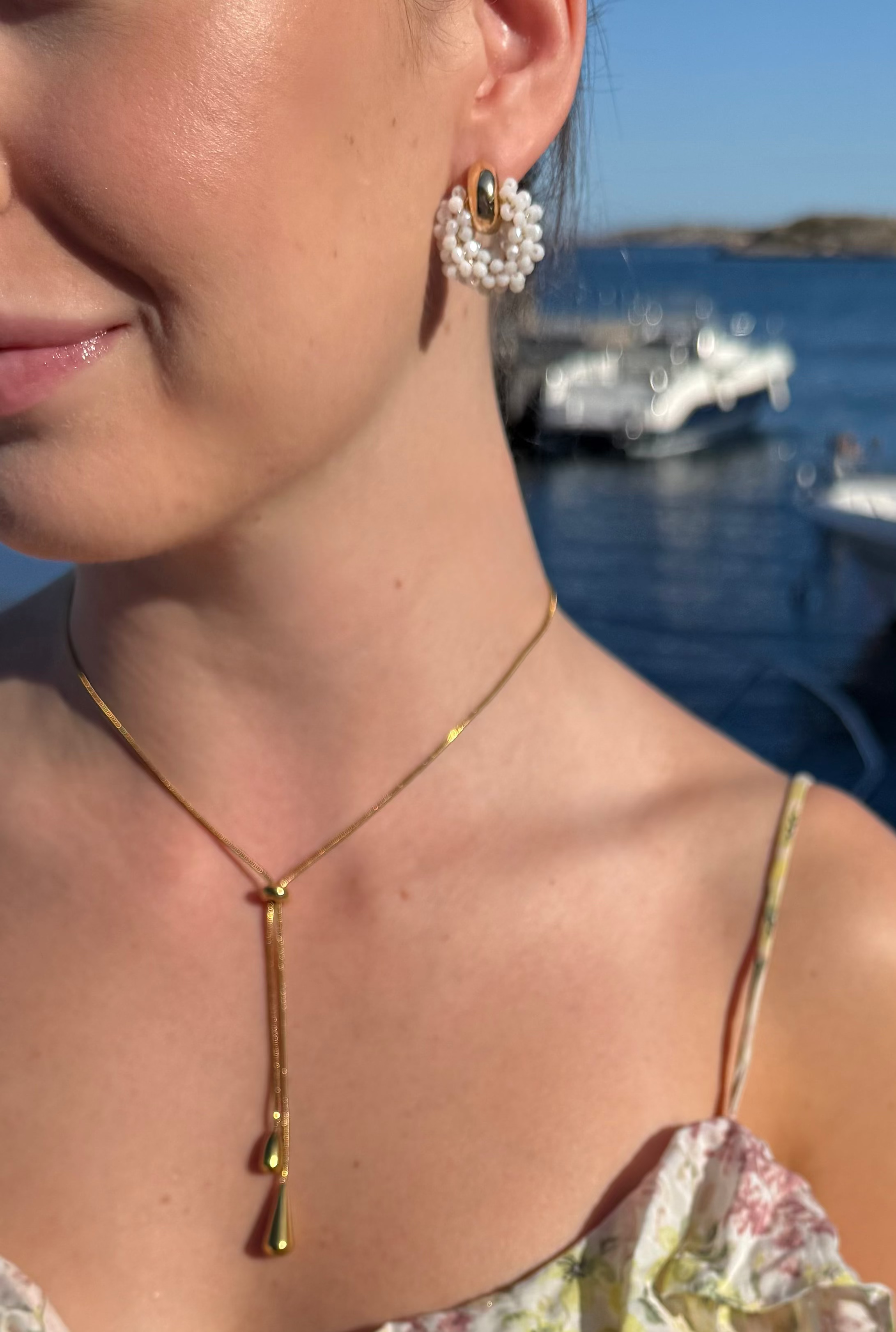 Raindrops adjustable necklace Gold