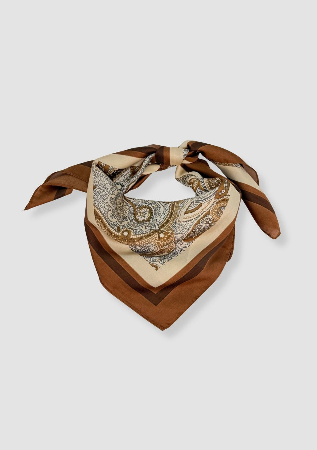 Brown paisley satin scarf