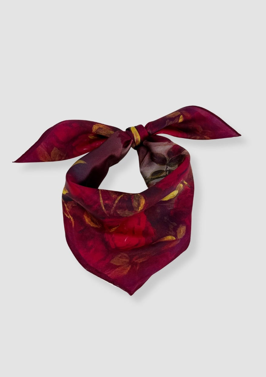 Roses mini silk scarf