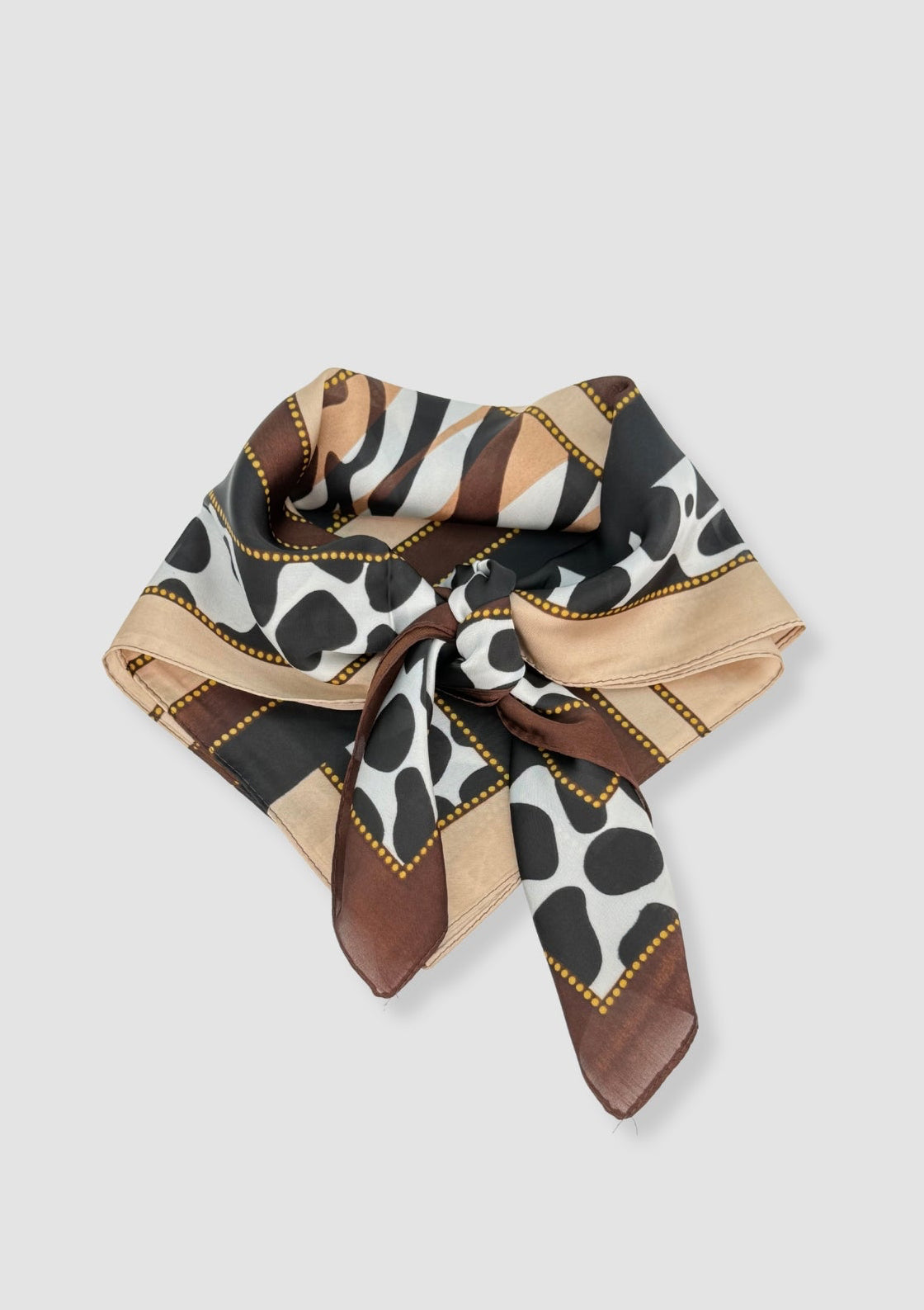 Animal print satin scarf