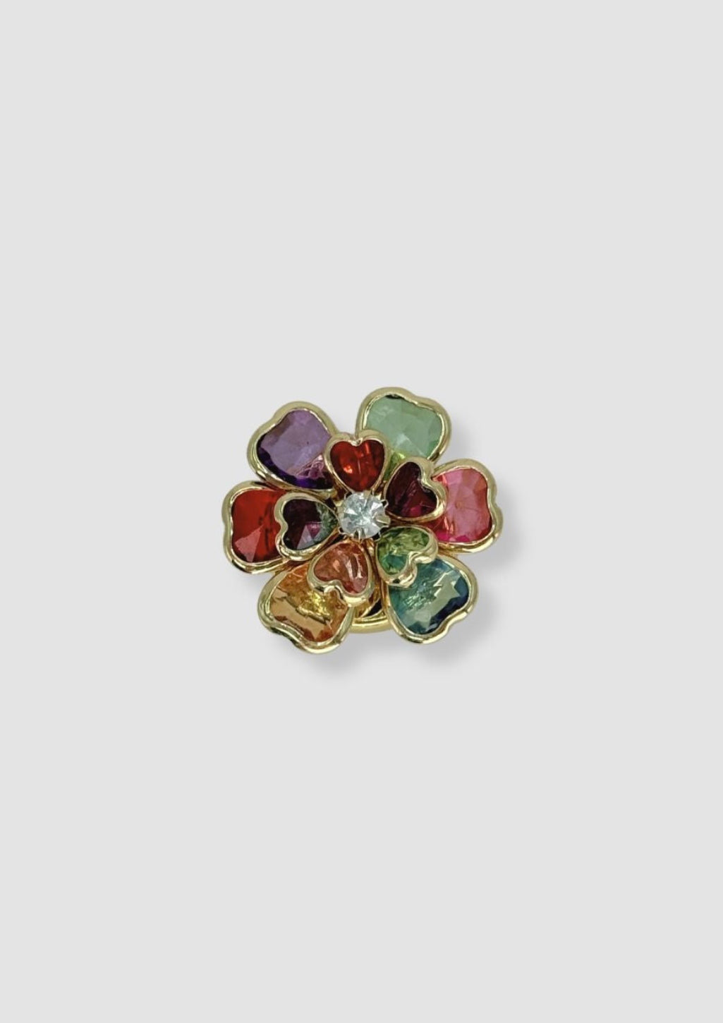 Enamel flower button charm Multi colour