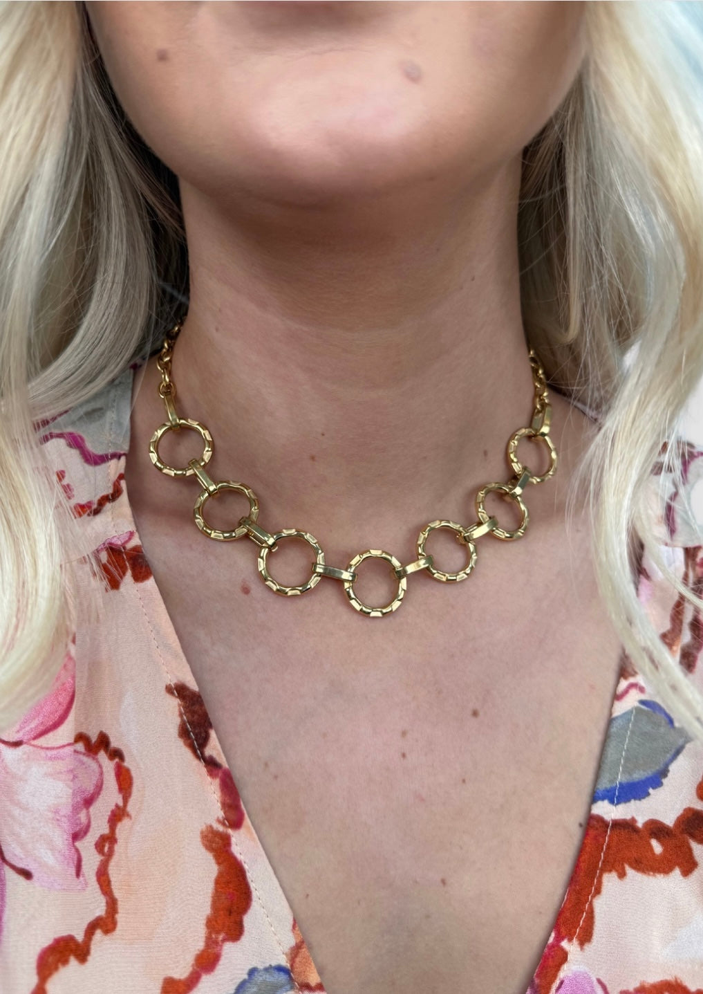 Chain rings necklace Gold