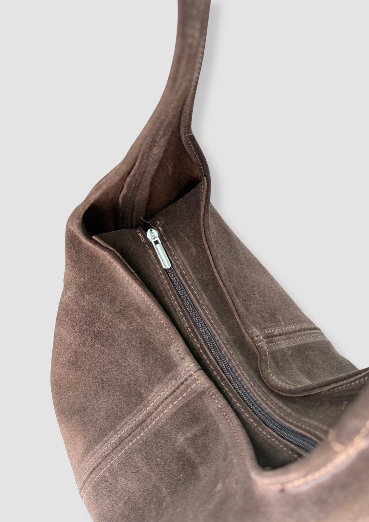 Elena suede totebag Dark brown