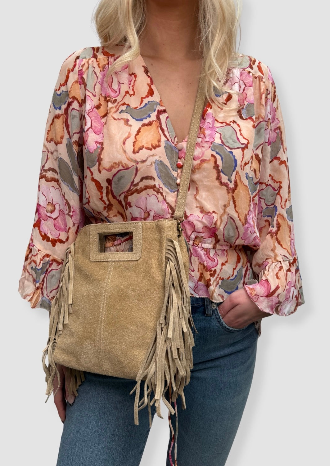 Chiara suede bag Sand