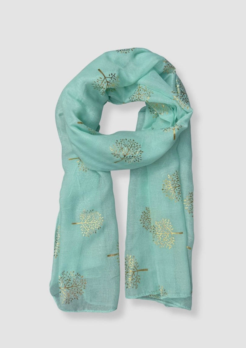 Tree of life scarf Mint green
