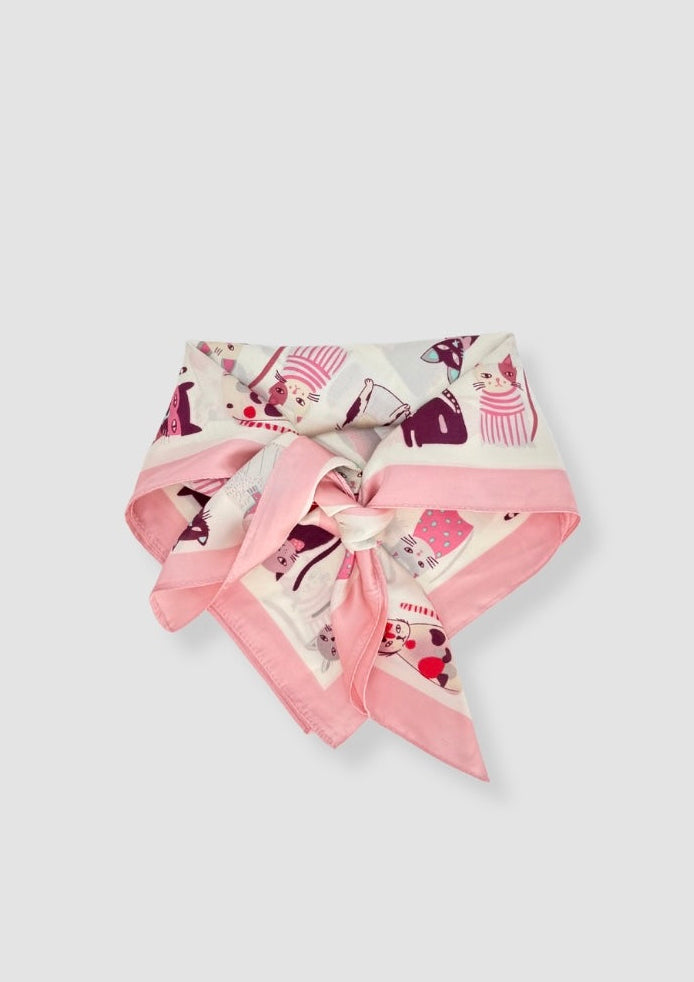 Cats satin scarf