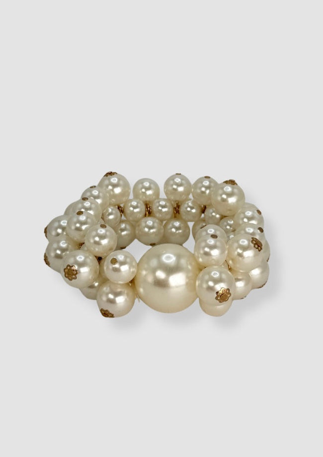White pearls elastic bracelet maxi