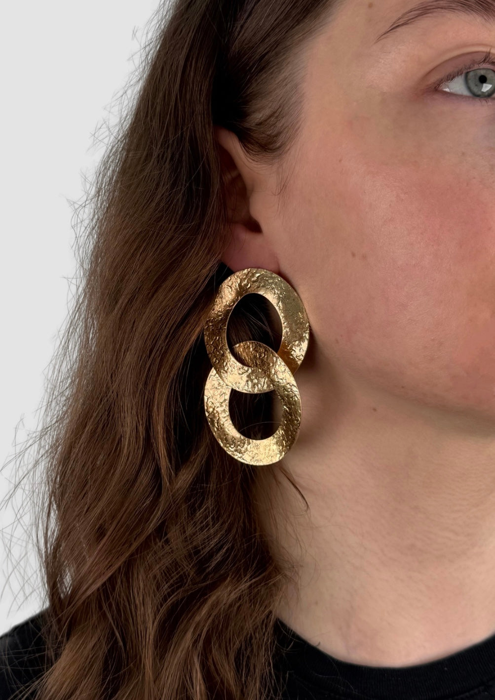 Double hoop earrings Gold