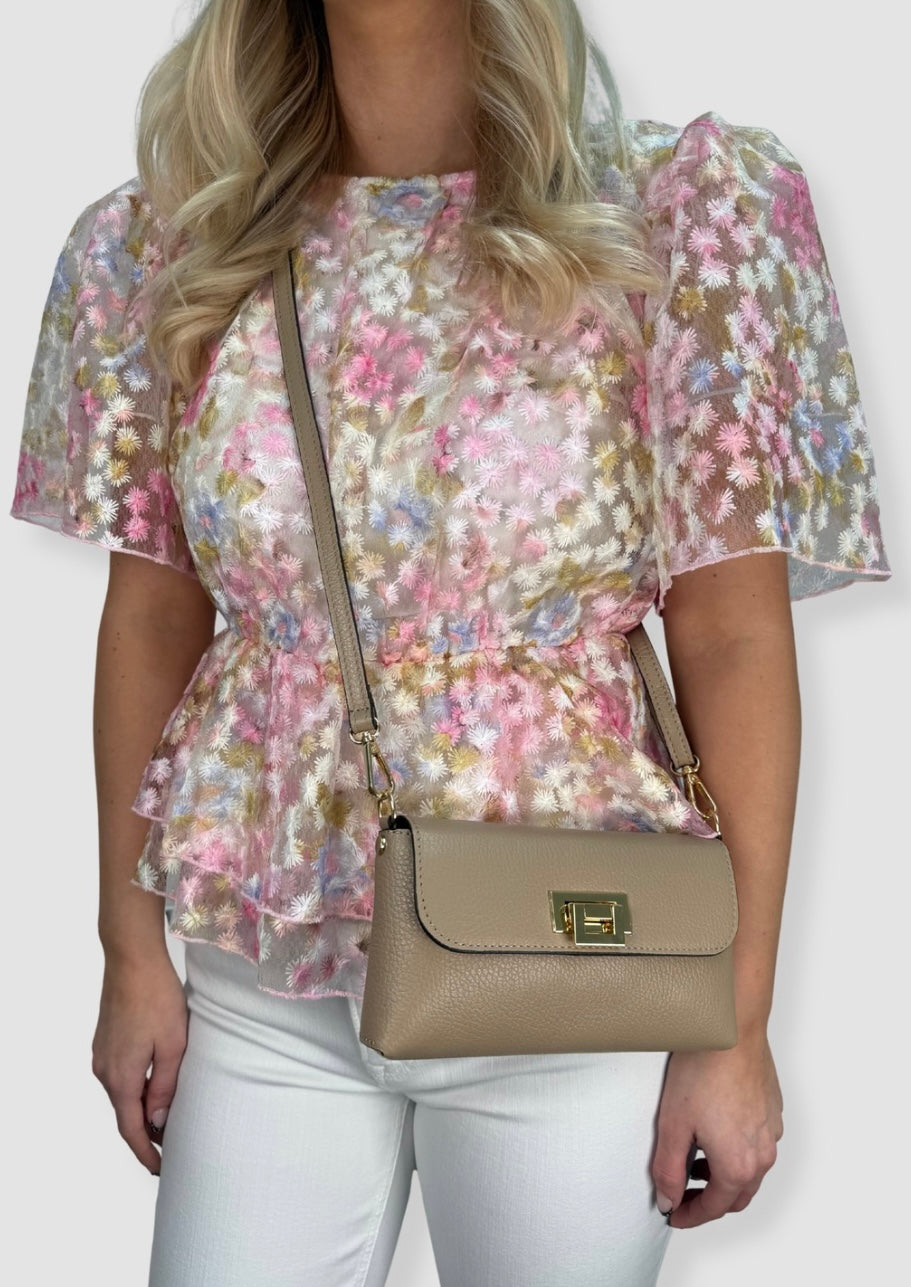 Evelyn leather bag Beige