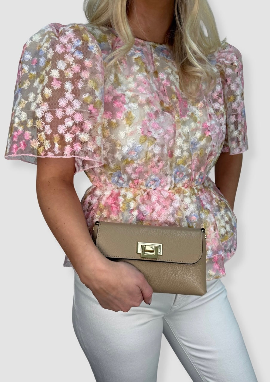 Evelyn leather bag Beige