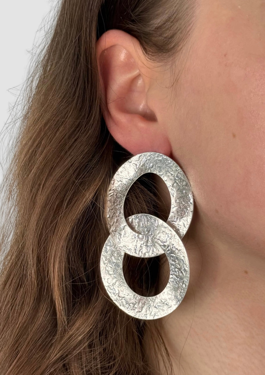 Double hoop earrings Silver