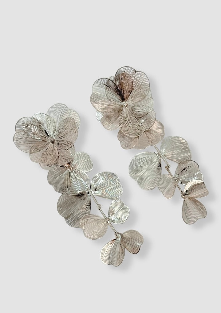 Filigran big flowers earrings Silver